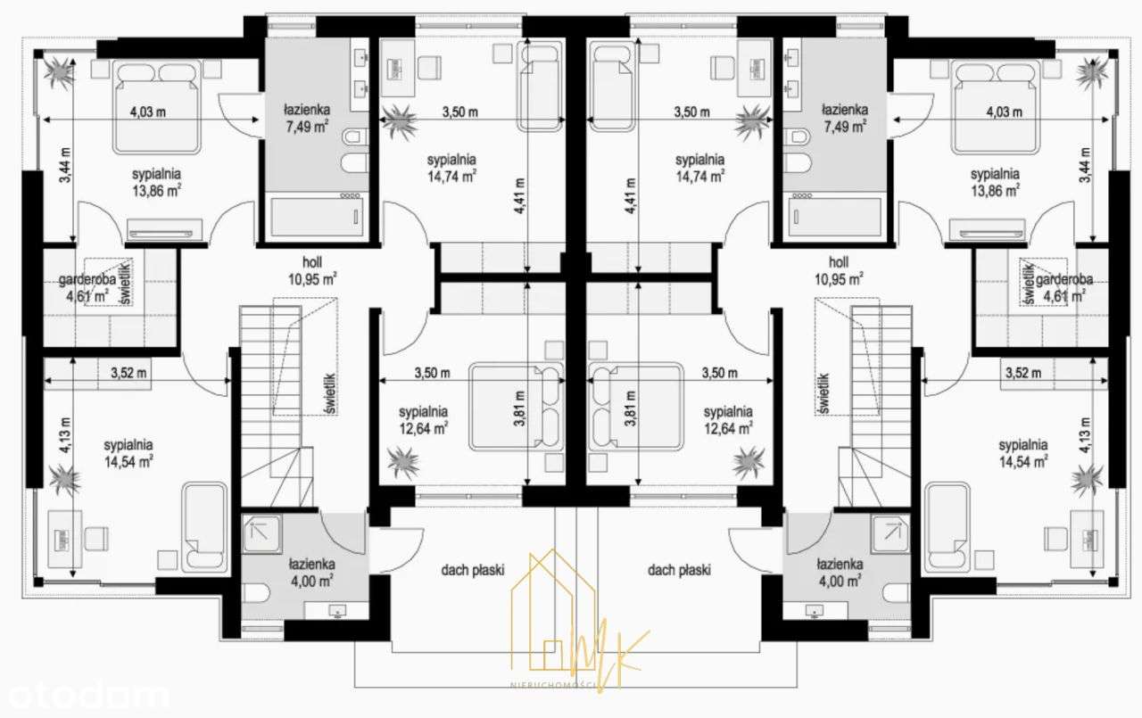 Nowoczesny dom w zabudowie bliźniaczej – 5 pokoi,-5