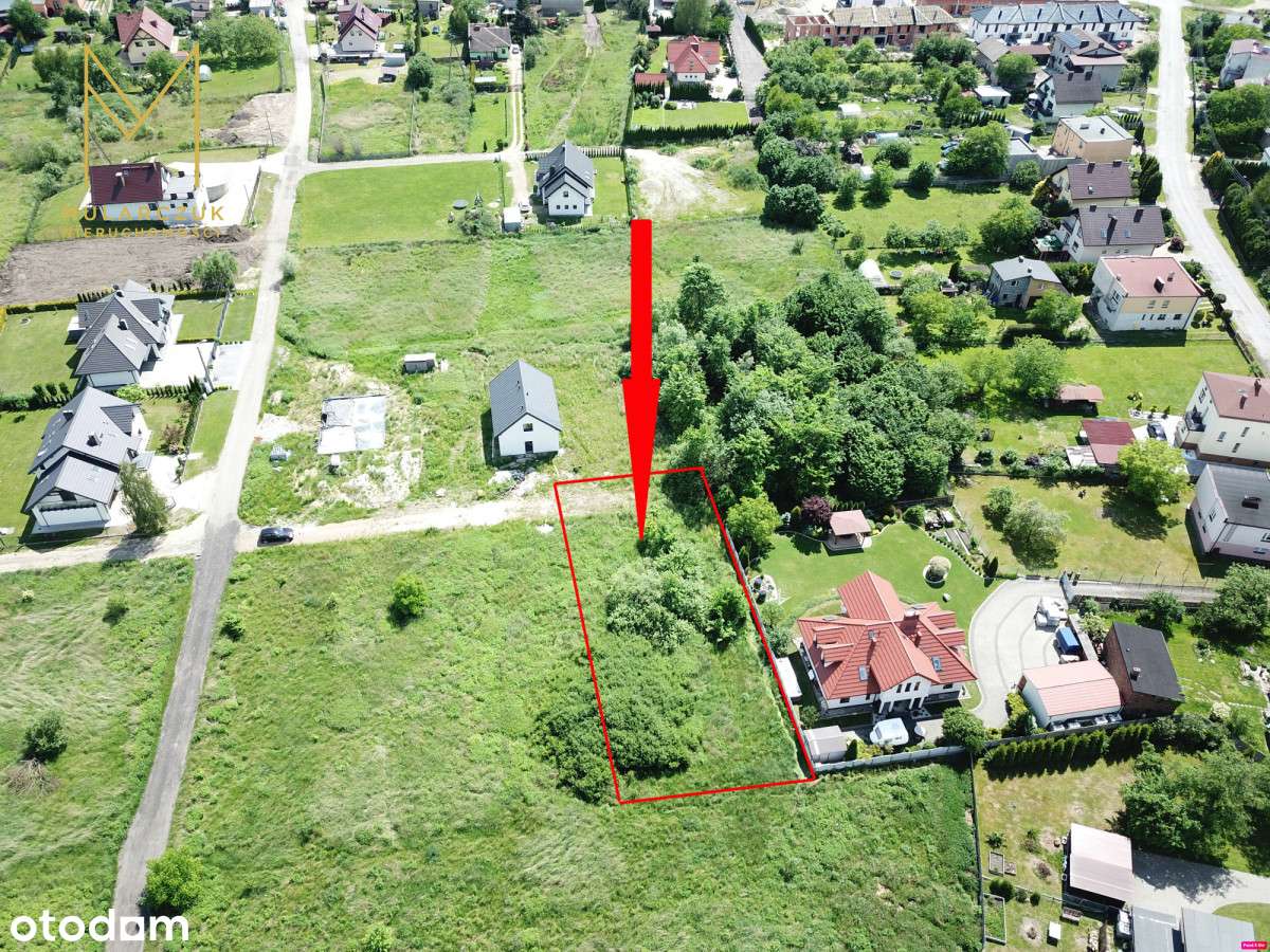 Działka budowlana z mediami 1000 m² Krasowy - Pełny obrazek: 1/7