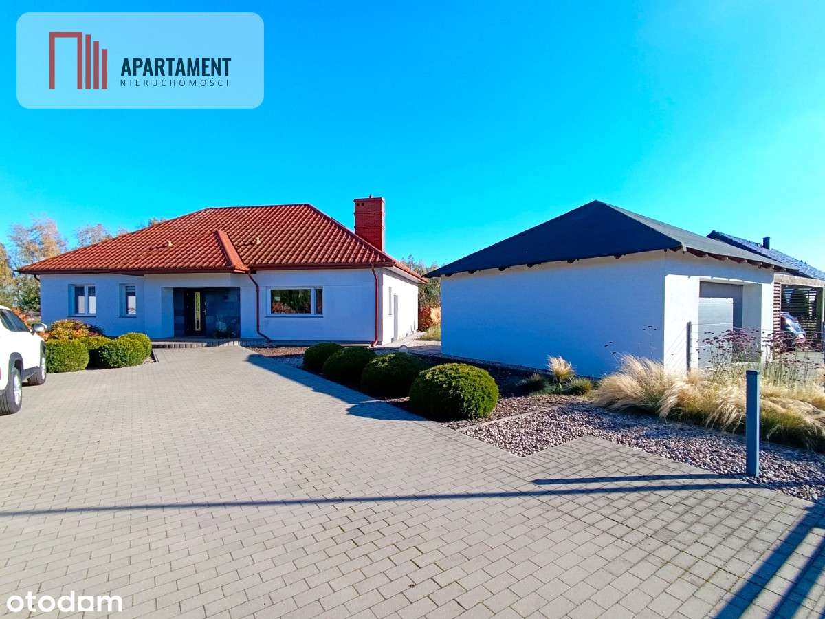 Parterowy dom, garaż, ogród, jezioro, Mazury-3