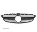 GRELHA FRONTAL PARA MERCEDES CLASE C W205 14-18 AMG C63 CAMARA PRETO BRILHO - 7