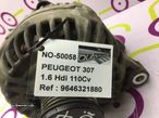 Alternador Peugeot 307 1.6HDi  110Cv de 2008 - Ref : 9646321880 - NO50058 - 4