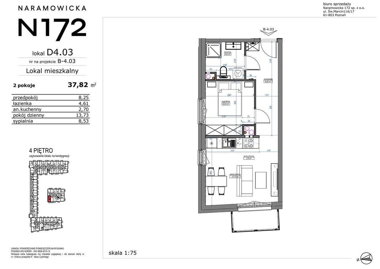 2-pokojowe mieszkanie 37m2 + balkon - Pełny obrazek: 2/9