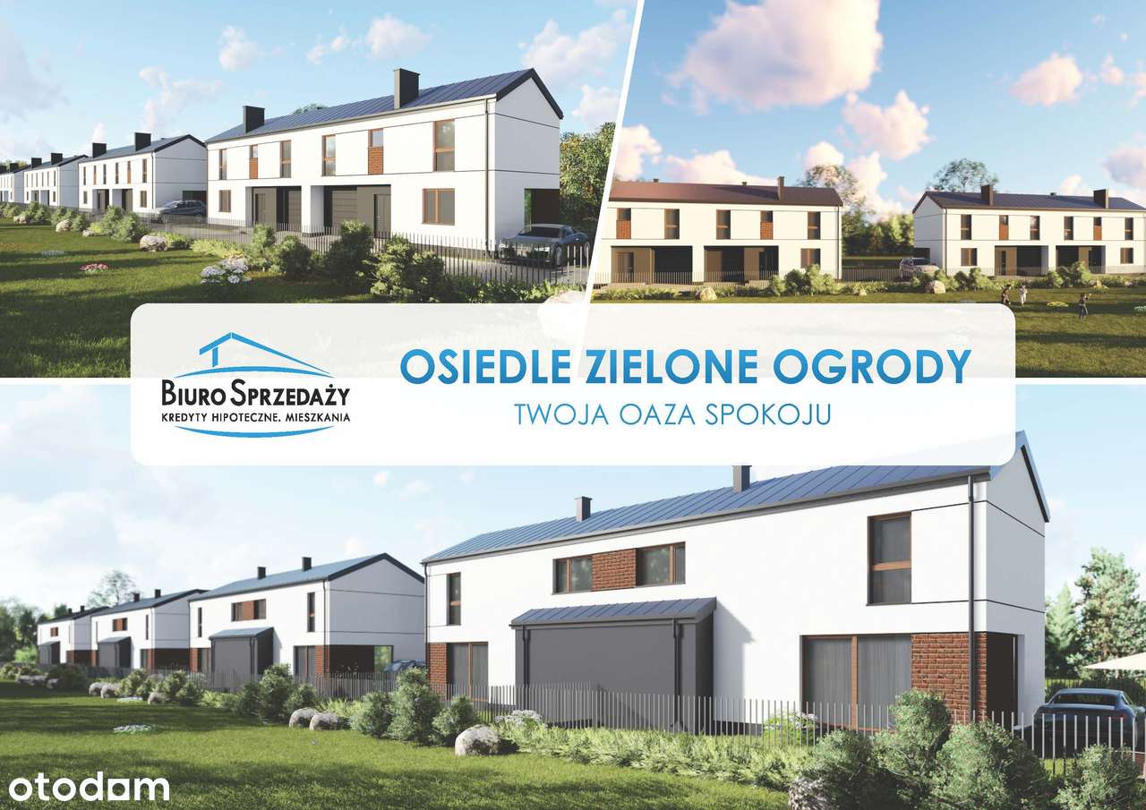 KOMPAKTOWA POŁÓWKA BLIŹNIAKA Z GARAŻEM I ŁADNĄ DZIAŁKĄ