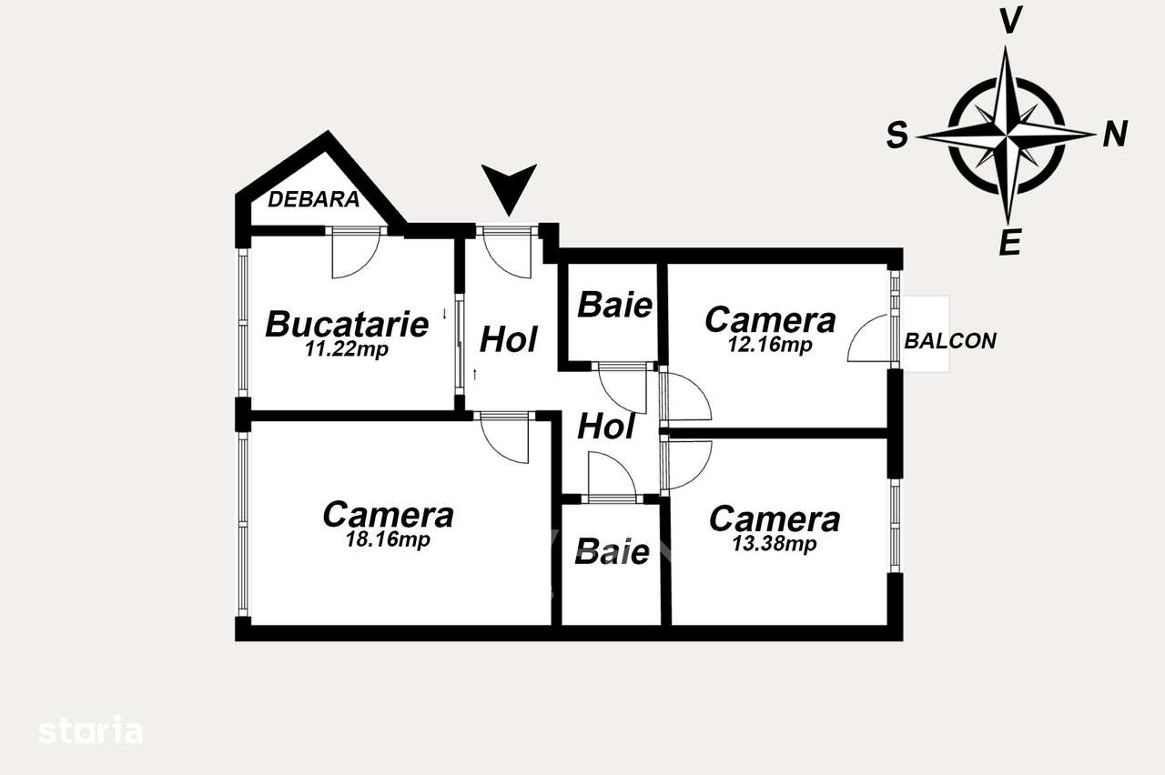 COMISION 0% - Spatiu birou 74mp + balcon | 3 camere | 2 bai  | Cipariu-12