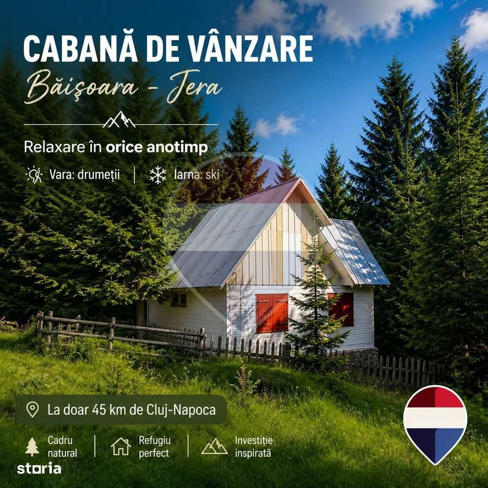 Cabană de vânzare în Muntele Băișorii – Zona Jera
