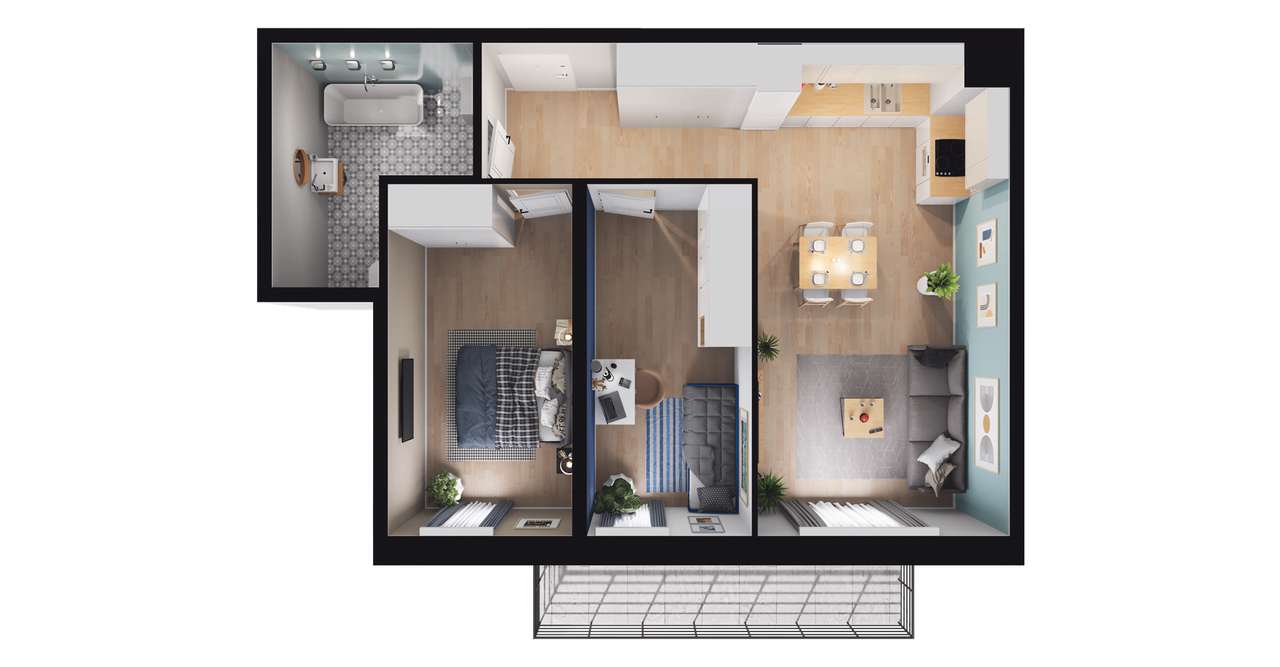 3-pok. mieszkanie 59m²+balkon | gotowe do odbioru - Pełny obrazek: 2/8