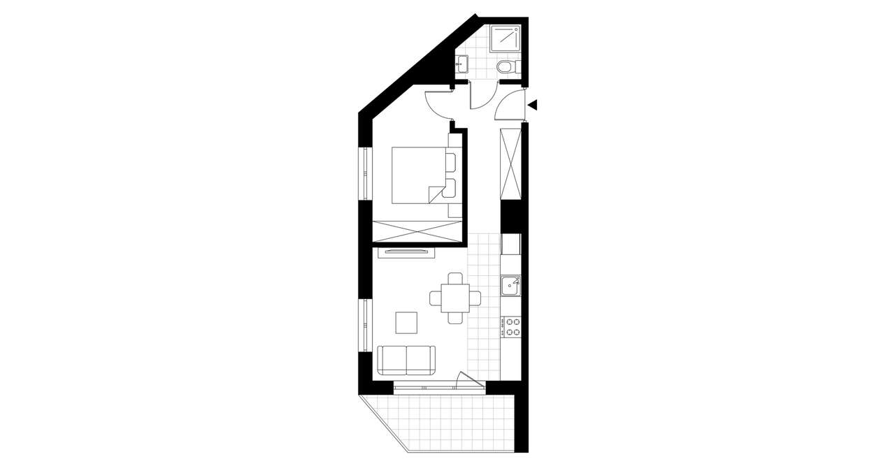 2-pokojowe mieszkanie 36m2 + loggia Bez Prowizji - Pełny obrazek: 4/8