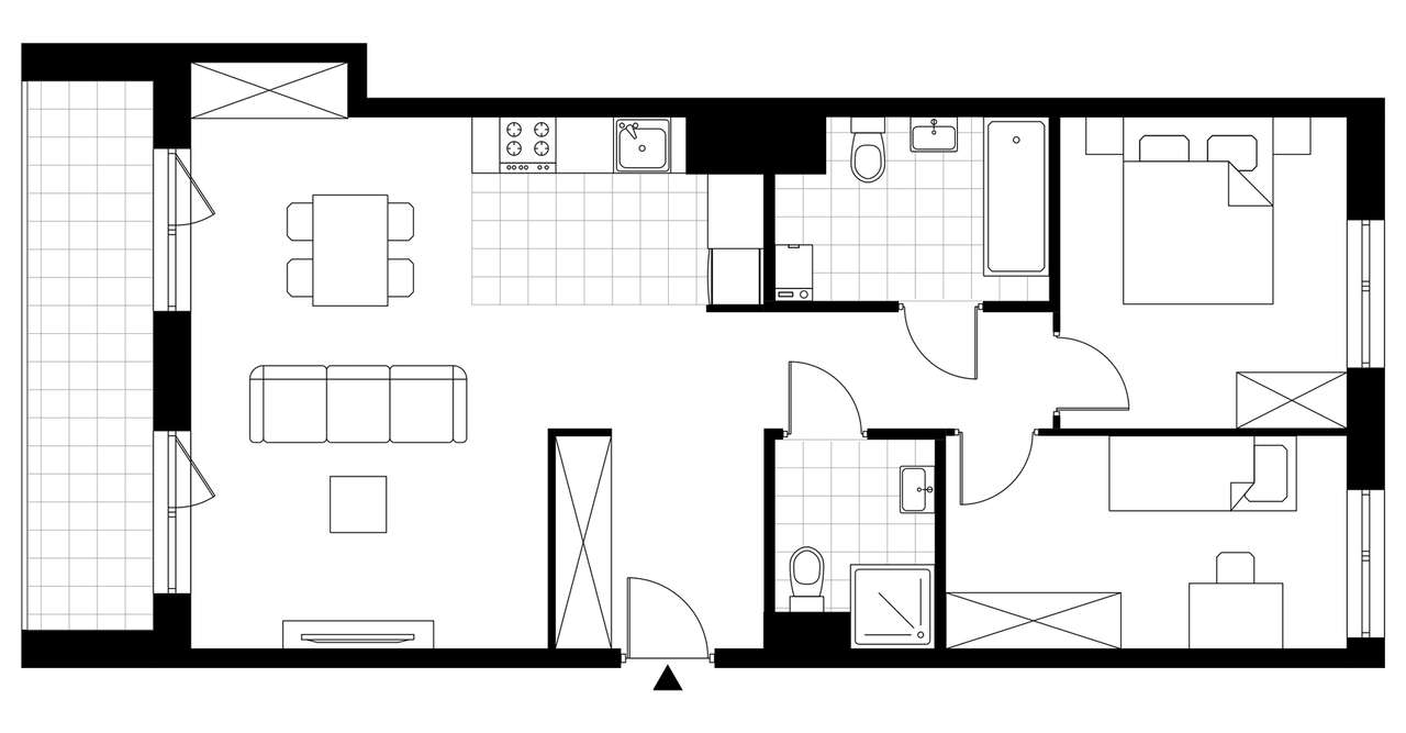 3-pokojowe mieszkanie 68m2 + taras Bezpośrednio - Pełny obrazek: 3/8