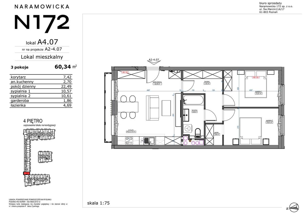 3-pokojowe mieszkanie 60m2 + balkon Bezpośrednio - Pełny obrazek: 2/9