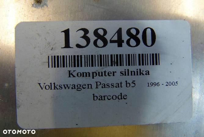 VOLKSWAGEN PASSAT B5 1.9 TDI KOMPUTER 038906019EH - 5