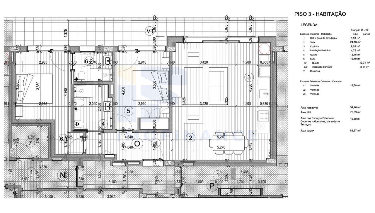 Apartamento T2 c/varandas e garagem-8
