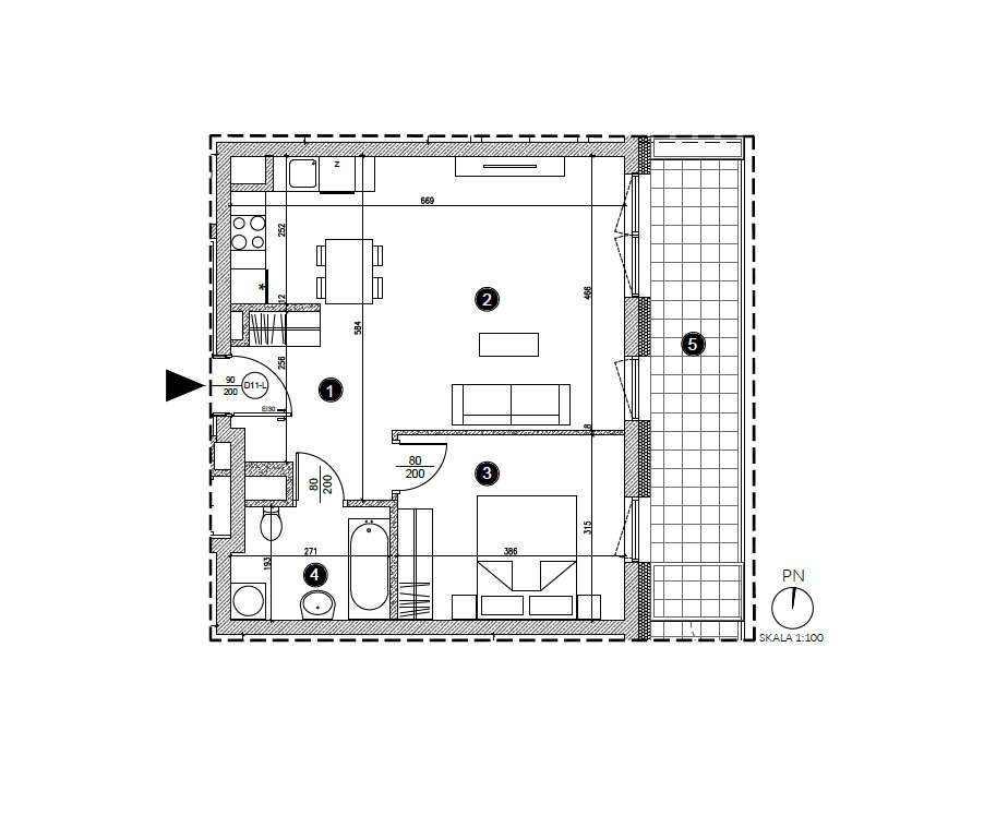 Apartament PREMIUM 2P z możliwością wyodrębnienia 3 pokoju-1