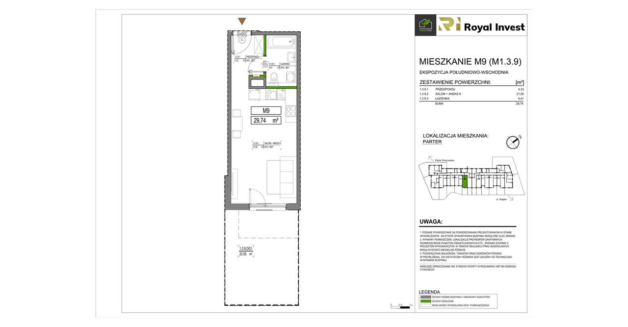 Green Park  | mieszkanie 1-pok. | B9 - Pełny obrazek: 2/7