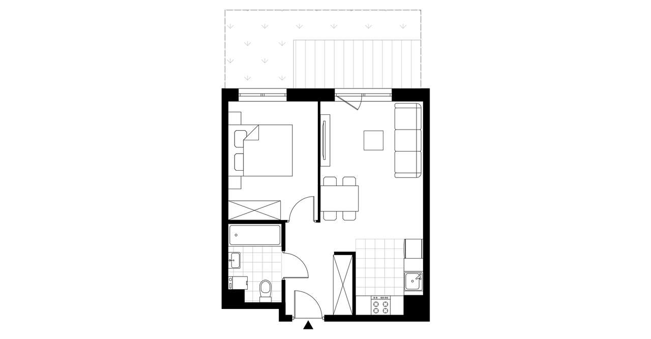 2-pokojowe mieszkanie 39m2 + ogródek Bez Prowizji - Pełny obrazek: 3/8