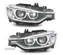 FAROIS ANGEL EYES LED PARA BMW SERIE 3 F30 2011 FUNDO PRETO - 1