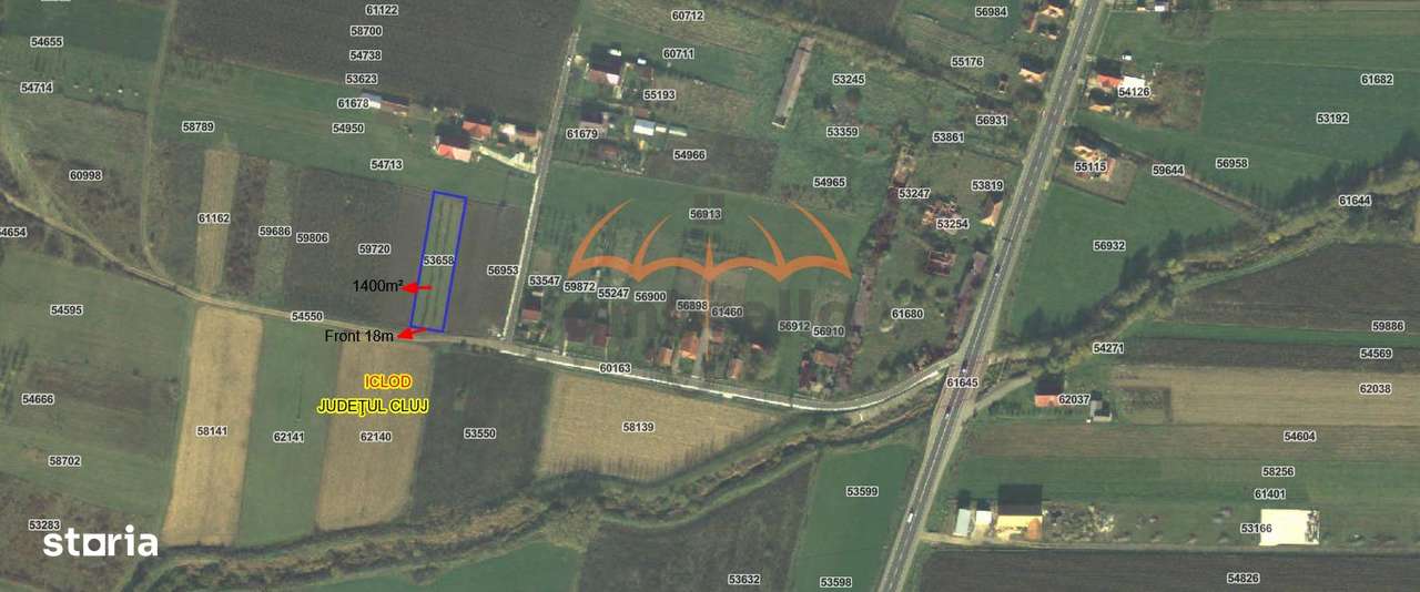 Teren de vanzare Intravilan in Fundatura-Iclod, Strada Viitorului 1400 - Imagine principală: 2/4