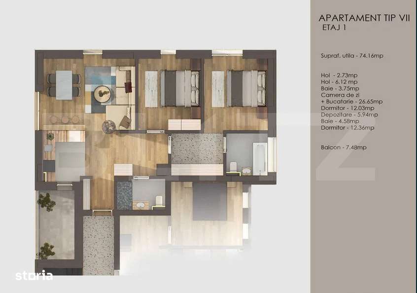 Apartament 3 camere, finisaje premium , Tractorul - Imagine principală: 4/4
