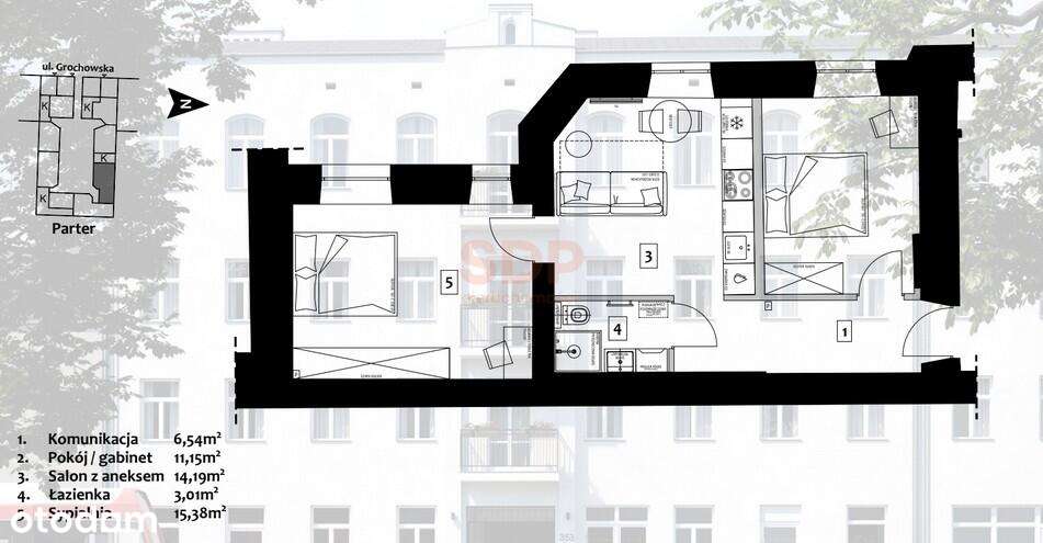 Grochowska | 3 pokoje | Do własniej aranżacji - Pełny obrazek: 4/7