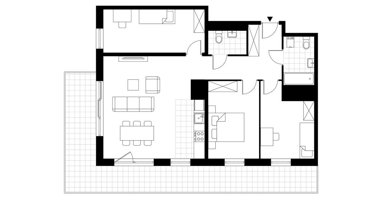4-pokojowe mieszkanie 82m2 + loggia - Pełny obrazek: 3/8