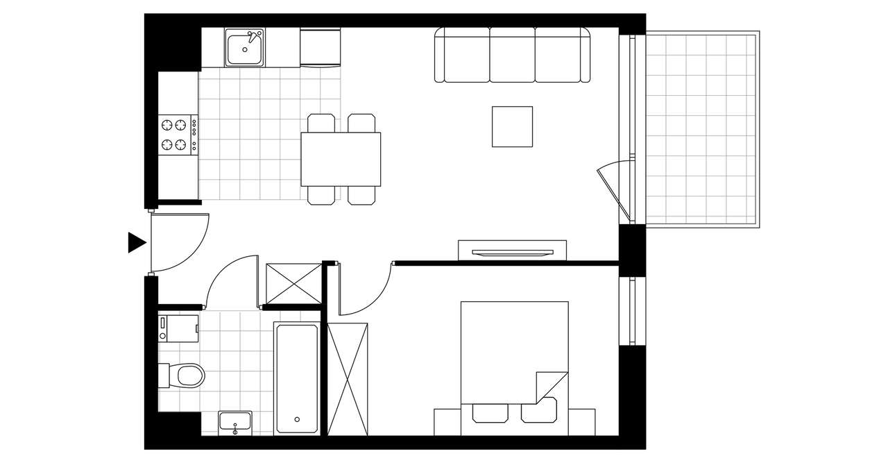 2-pokojowe mieszkanie 39m2 + balkon Bez Prowizji - Pełny obrazek: 3/8