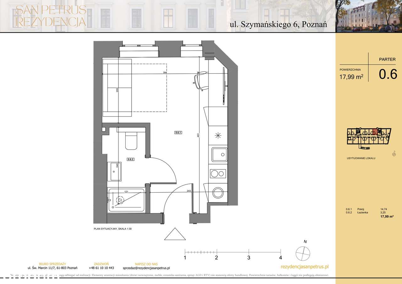 1-pokojowe mieszkanie 17m2 Bez Pośredników - Pełny obrazek: 2/7