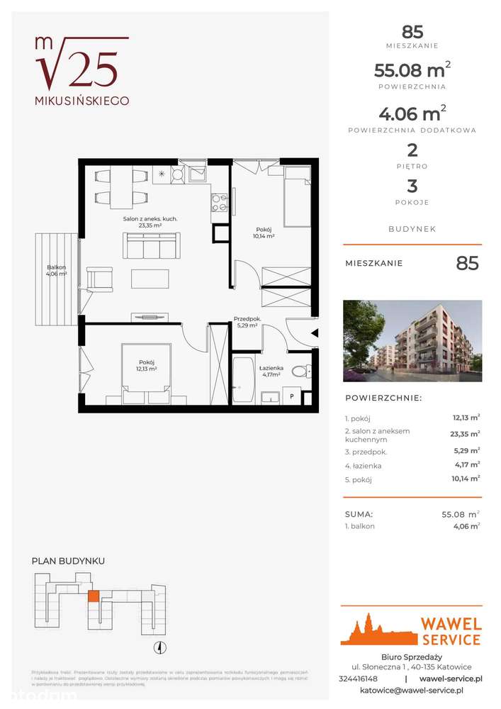 3-pokojowe mieszkanie 55m2 + balkon Bez Prowizji - Pełny obrazek: 2/9