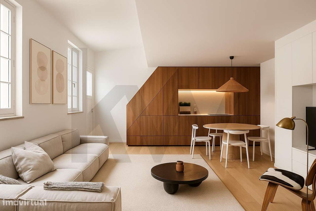 Vila Maia – T1 Mezzanine Contemporâneo no Coração de Lisboa, entre Tra - Grande imagem: 2/16