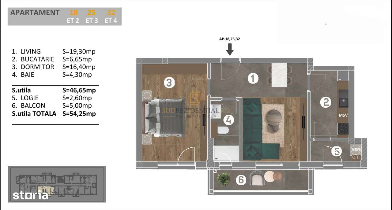 Apartament cu 2 camere si 2 balcoane, Bd.Metalurgiei, Comision 0% - Imagine principală: 5/20