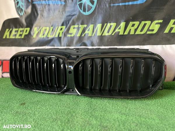 Bmw Seria 5 G30 G31 Facelift Grile Grila Activa completa Shadow Line - 3