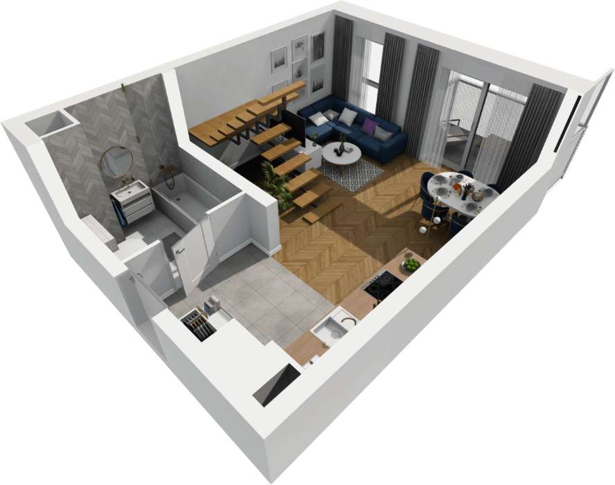 Dwupoz. 4pok. 75m2 z Antresolą | 2-Balkony | 2-Łazienki | GOTOWE! - Pełny obrazek: 4/12