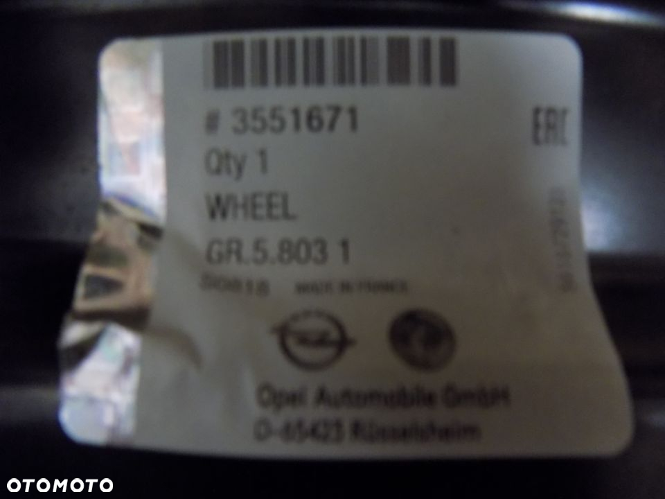 Felga stalowa 17" Opel Grandland, Grandland X nr kat 3551671 / 9810533880 - 3