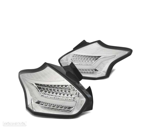 FAROLINS TRASEIROS LED DINÂMICOS PARA FORD FOCUS 3 HATCHBACK 15-18 CHROME CROMADO - 2