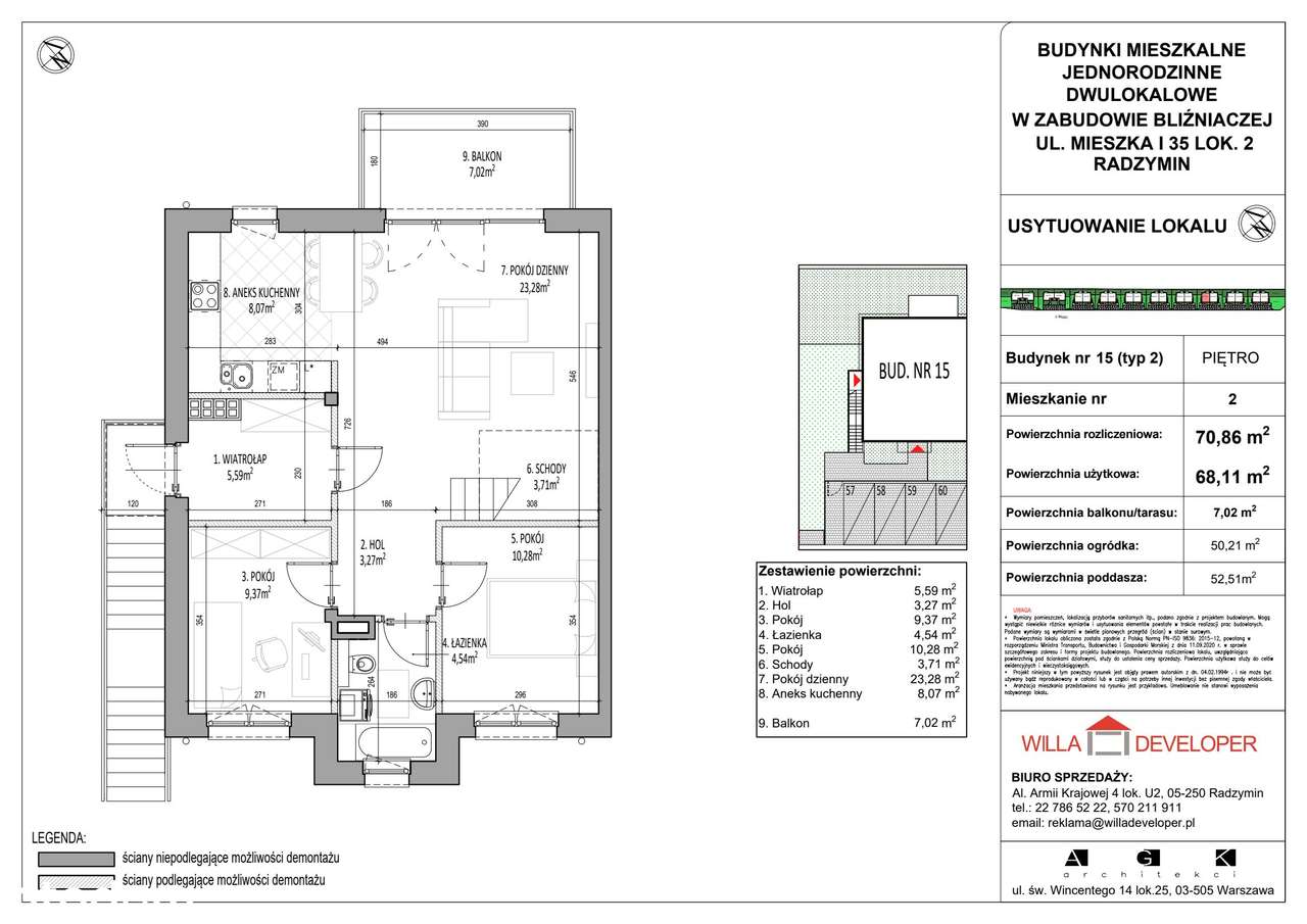3-pokojowe mieszkanie 68m2 + ogródek Bezpośrednio - Pełny obrazek: 2/7