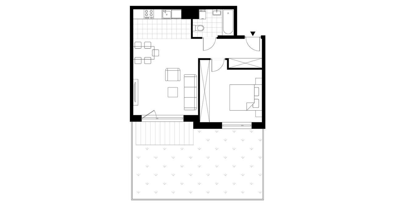 2-pokojowe mieszkanie 51m2 + ogródek - Pełny obrazek: 2/7