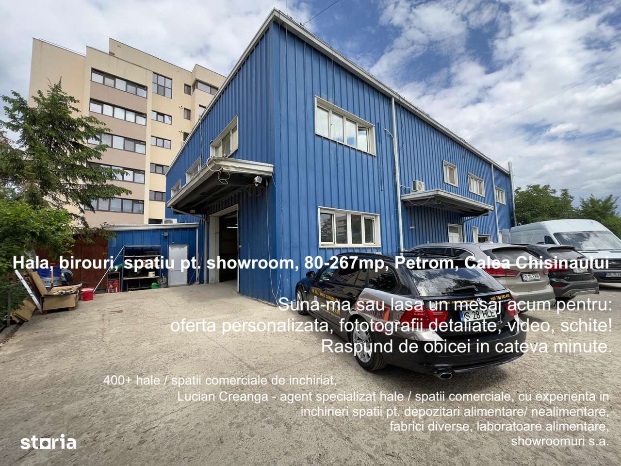 Hala, birouri, spatiu pt. showroom, 80-267mp, Petrom Calea Chisinaului - Imagine principală: 1/8