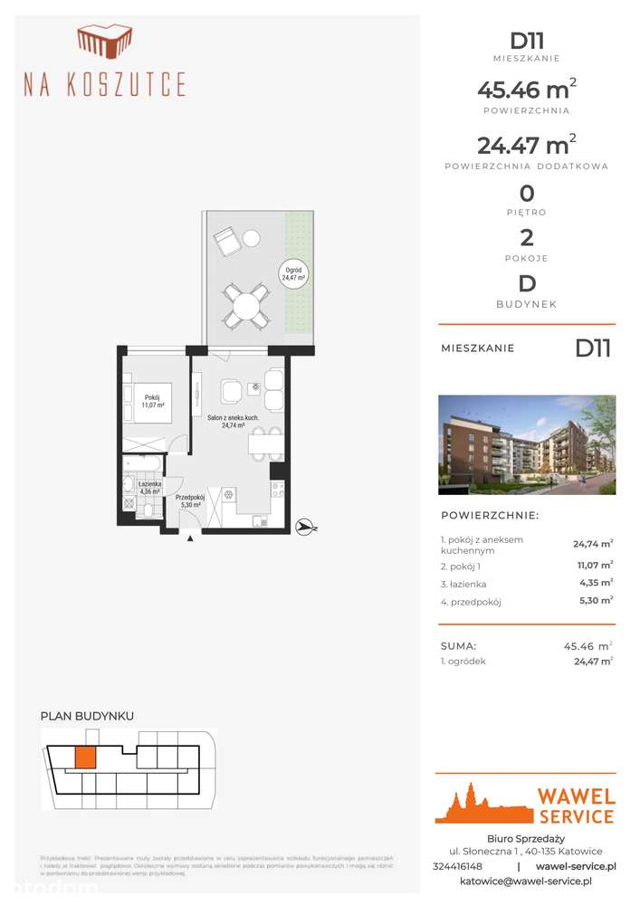 2-pokojowe mieszkanie 45m2 + ogródek Bezpośrednio - Pełny obrazek: 2/8