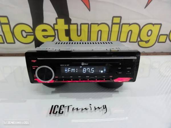 Auto radio 1 Din SICUR SCM161BT com Bluetooth, MP3, USB, SD, AUX, 4 x 45W, frente fixa - 1