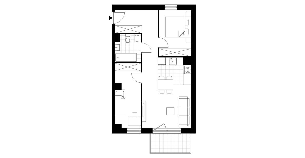 3-pokojowe mieszkanie 53m2 + balkon - Pełny obrazek: 3/8
