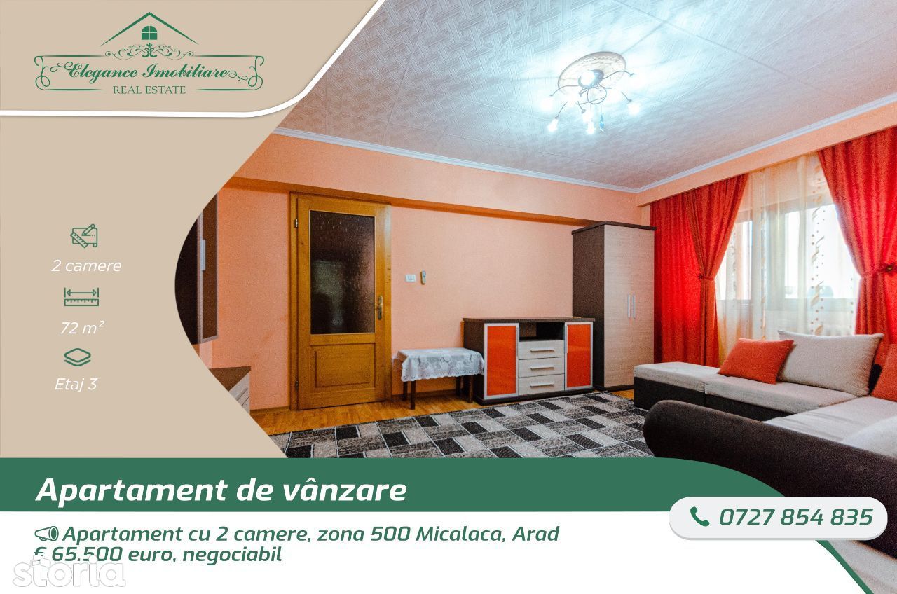 Apartament cu 2 camere, zona 500 Micalaca, Arad