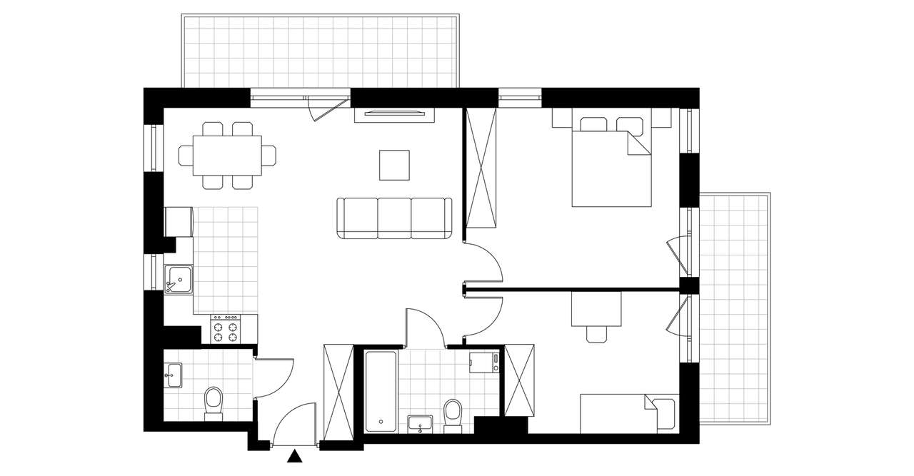 3-pokojowe mieszkanie 63m2 + 2 balkony - Pełny obrazek: 4/9