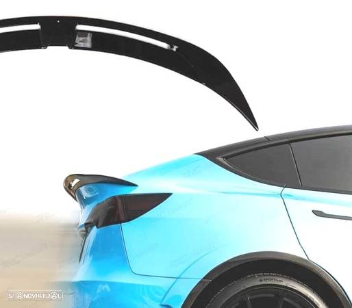 AILERON SPOILER PARA TESLA MODEL Y TURBO 20- LOOK PRETO BRILHO - 3