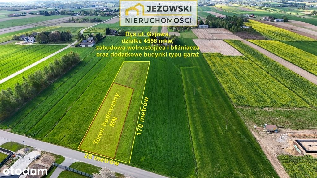 Działka bud-rolna 46 arów, Dys ul. Gajowa.