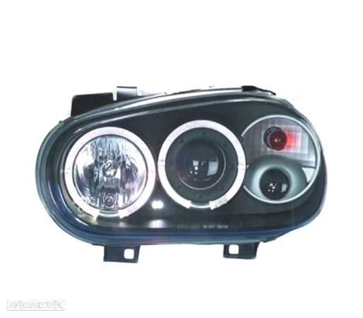 FARÓIS ANGEL EYES CCFL PARA VOLKSWAGEN VW GOLF 4 97-03 FUNDO PRETO - 2