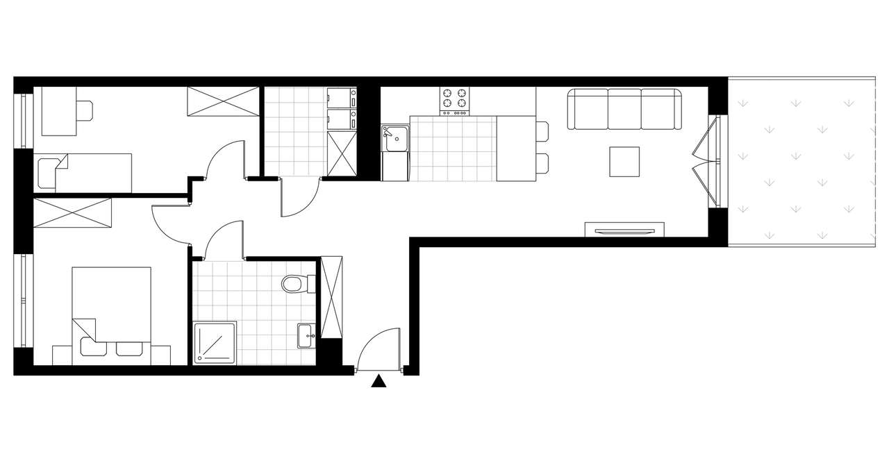 3-pokojowe mieszkanie 57 m² + ogródek Bezpośrednio – pohled 2