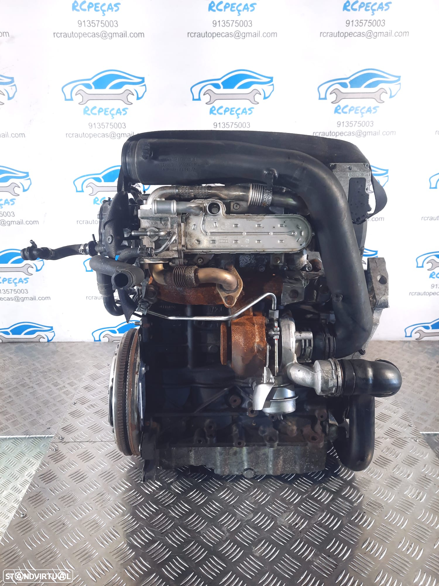 MOTOR COMPLETO 1.9 TDI 8V 105CV BXE VW VOLKSWAGEN GOLF V 5 MK5 TOURAN AUDI A3 8P SEAT LEON 1P ALTEA SKODA OCTAVIA II 2 MK2 MOTOR ARRANQUE BIMASSA ALTERNADOR COMPRESSOR AR CONDICIONADO BOMBA DIRECAO DIREÇÃO TURBO INJETOR INJETORES - 7