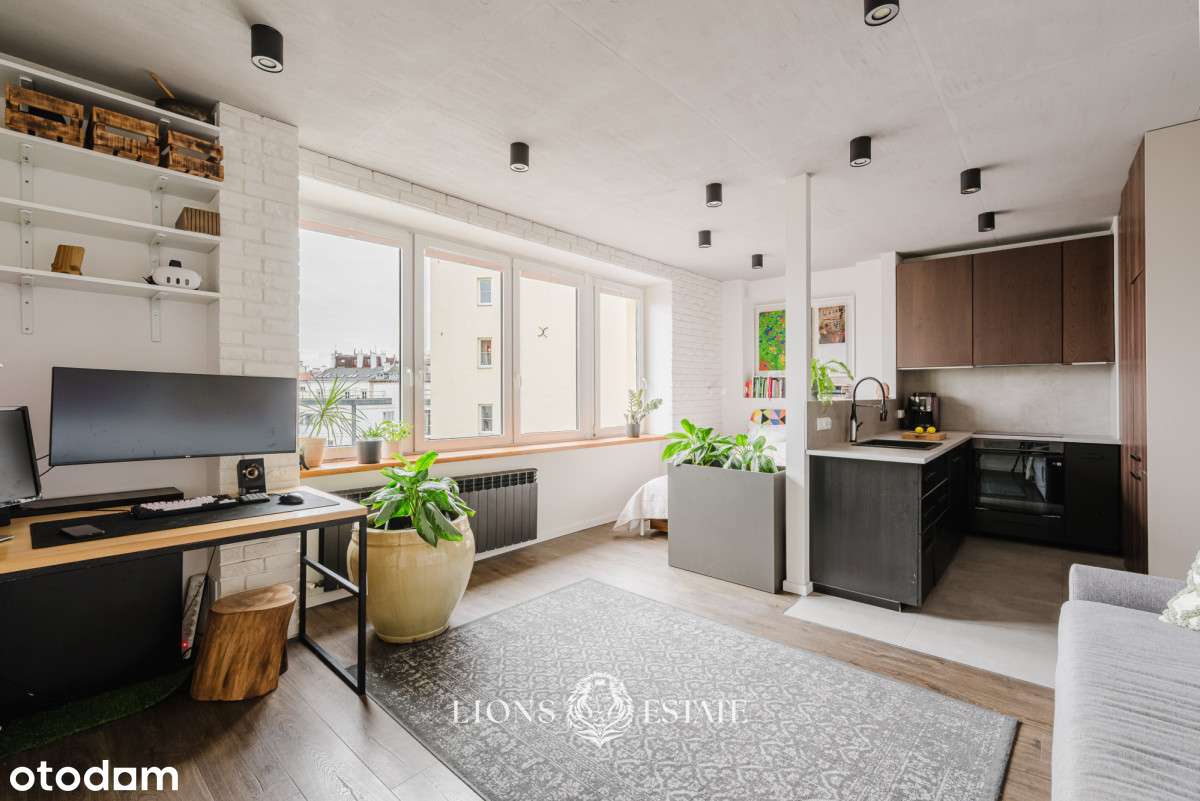 Ściana okien, zieleń i cisza|35m² na Mokotowskiej-3