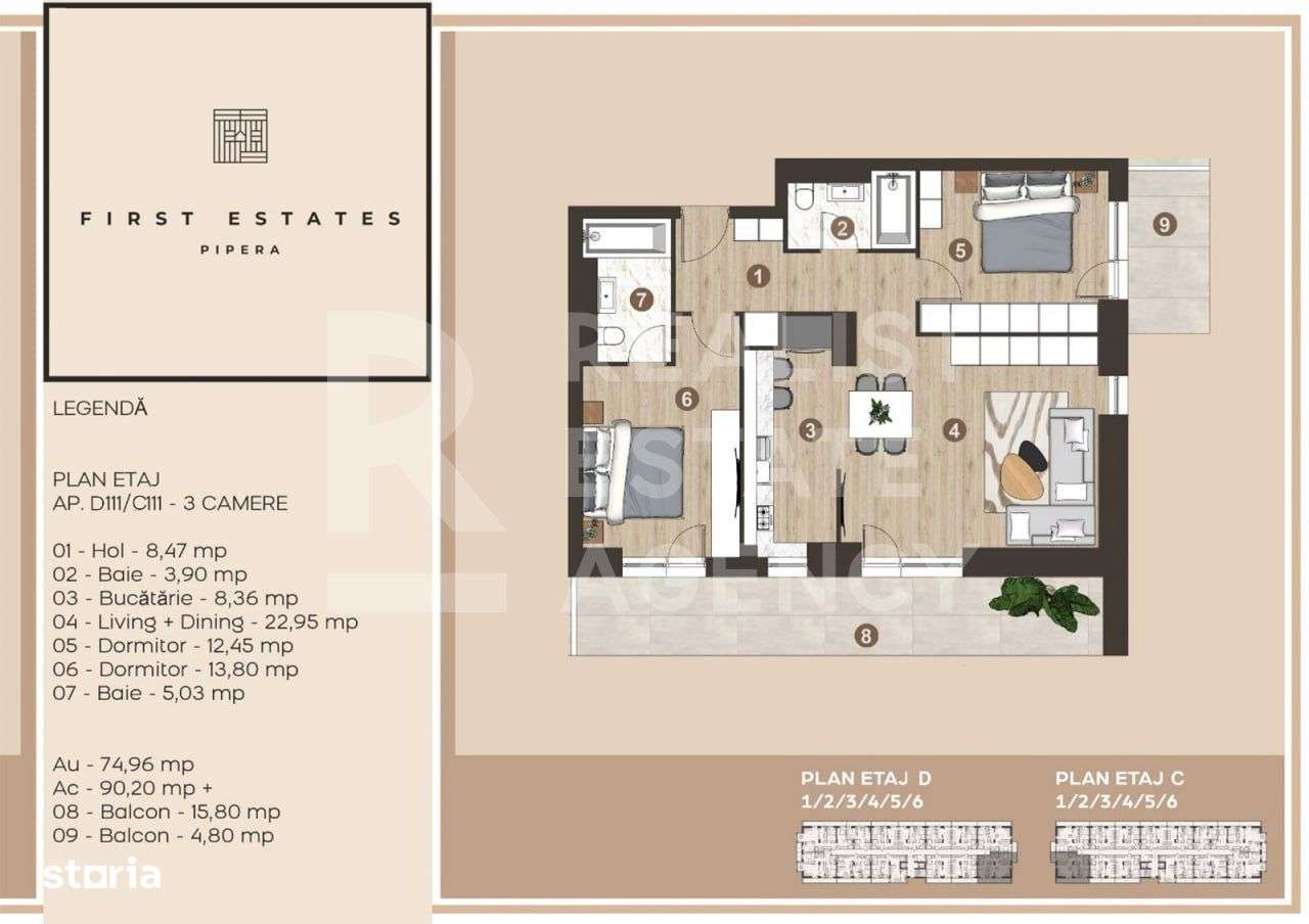 Vânzare, apartament, 3 camere, complexul First Estates Pipera - Imagine principală: 3/16