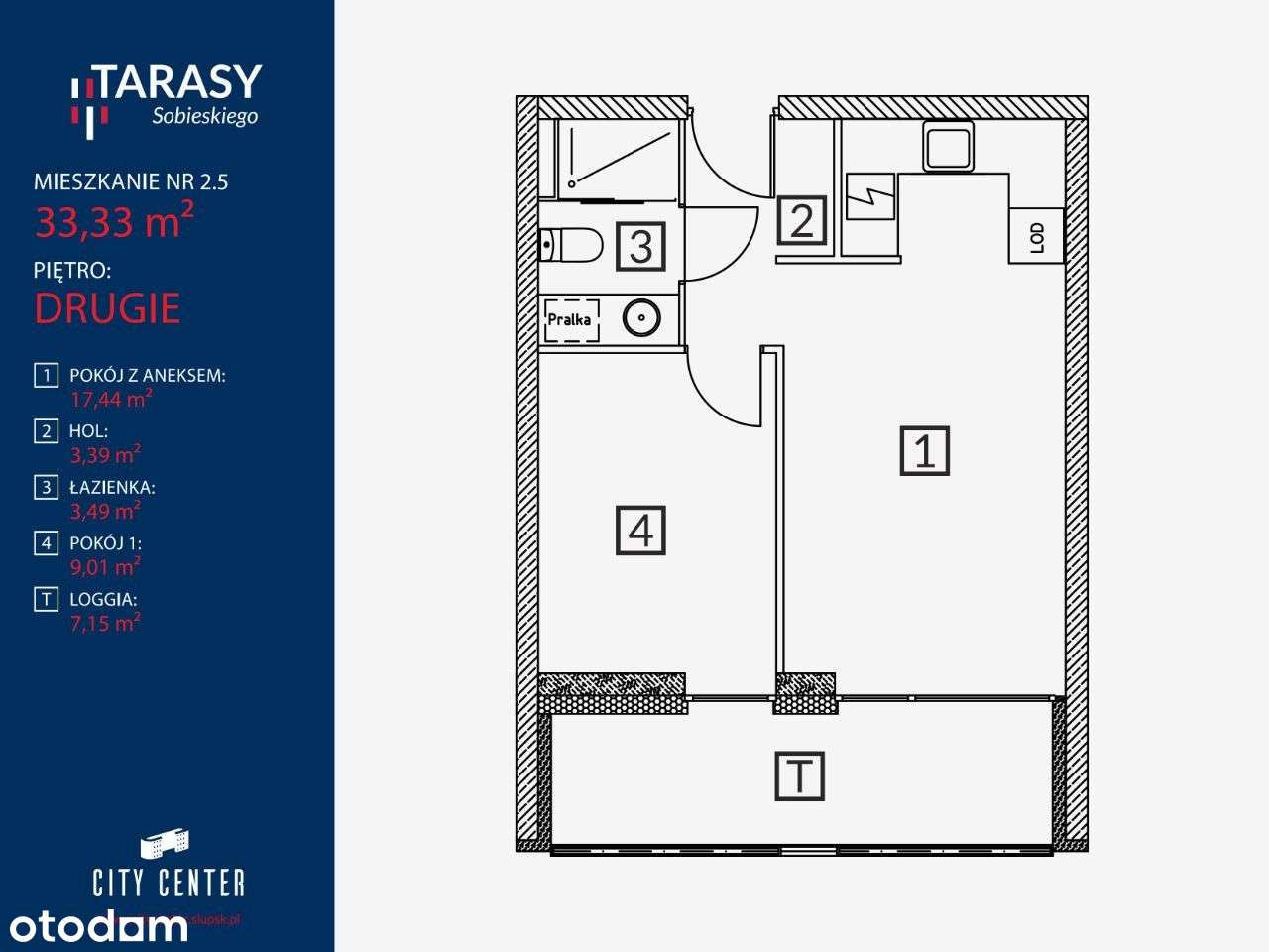 Mieszkanie 2 pokojowe z dużym balkonem!-3