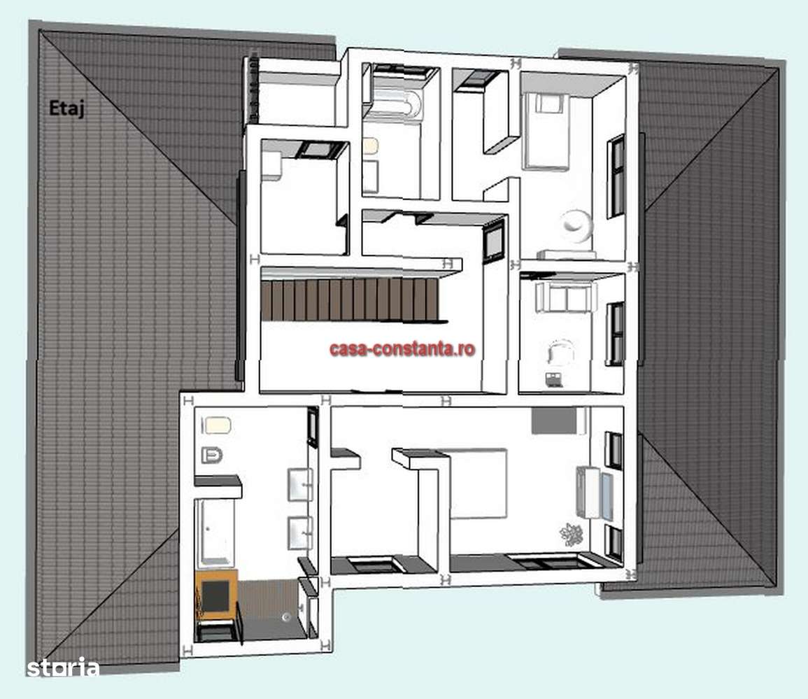 Casă P+1 pe structură metalica  – teren 2.660 mp  - toate utilitatile-8