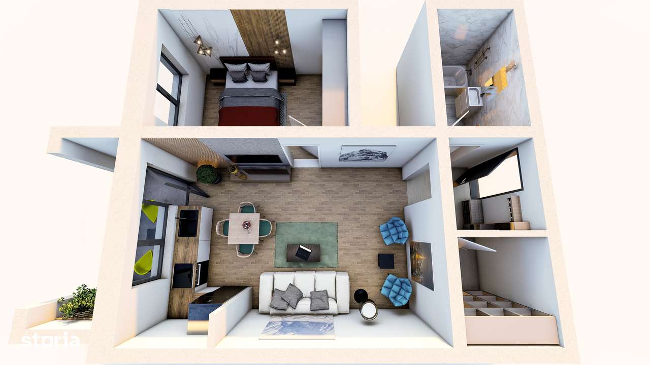 Studio 49mp, etaj 2, 80 360 euro, parcare inclusa, Subcetate City2.-10